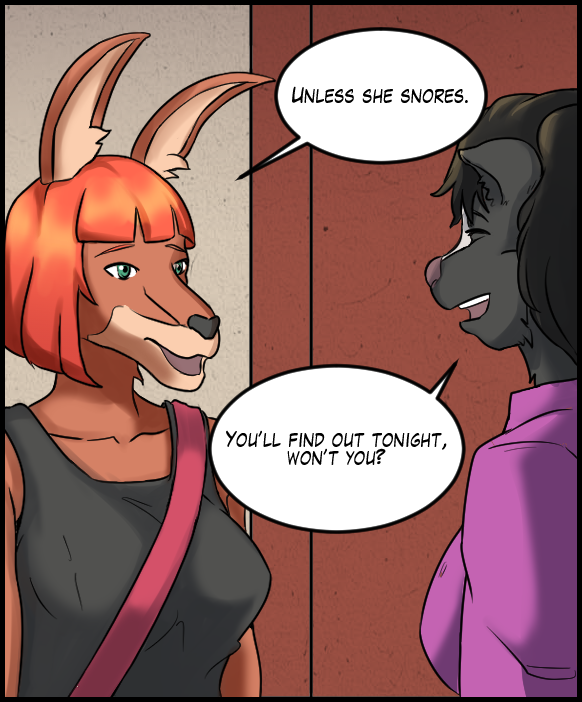 Sheila: “Unless she snores.” Ophelia: “You’ll find that out tonight, won’t you?”